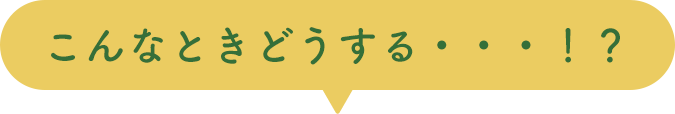 こんなときどうする・・・？